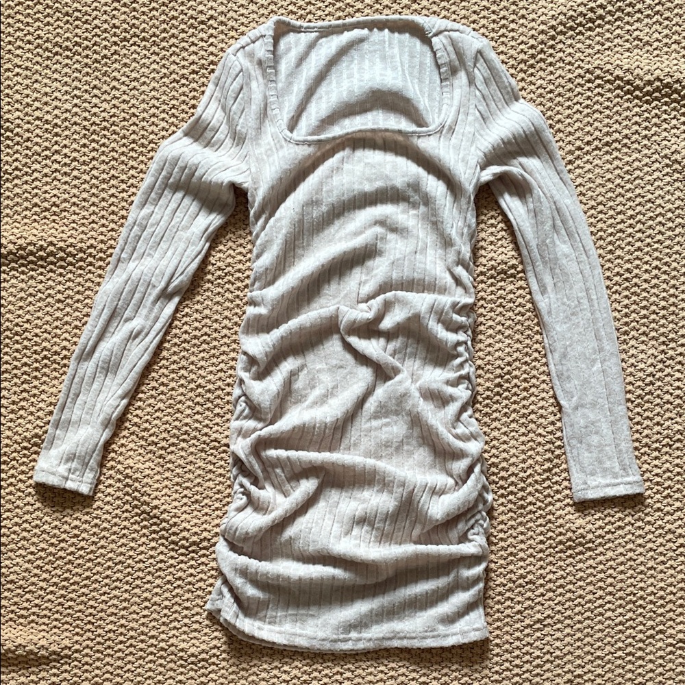 SHEIN Cream Long Sleeve Dress